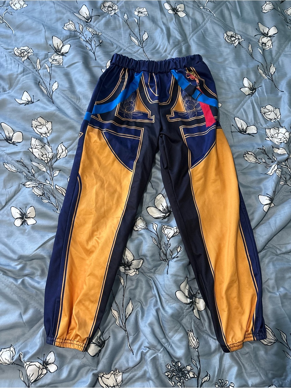 K pop demon hunter Zoe pants Navy, Gold and Blue Kids Costume Pants